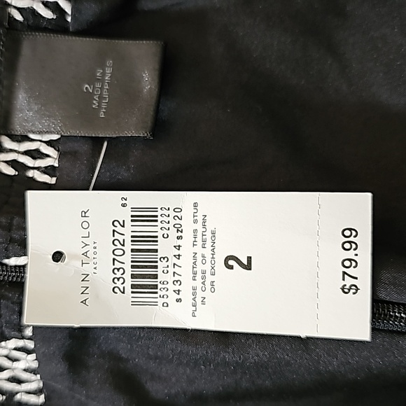 AnnTaylor Black & White Pencil Skirt Size 2 - Picture 6 of 7